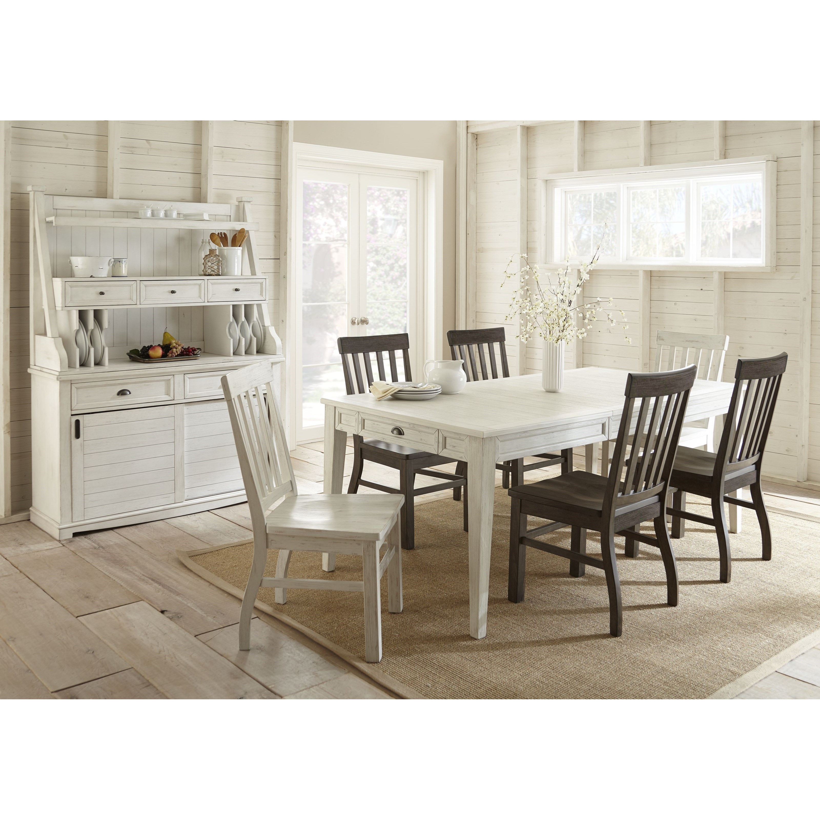 Steve Silver Cayla CY400TW 2xSW 4xSK 7 Piece Two Tone Farmhouse